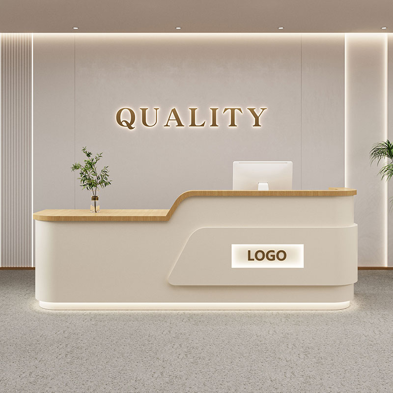 Office Furniture Store - Nordic Creative Reception Desk Cream Style