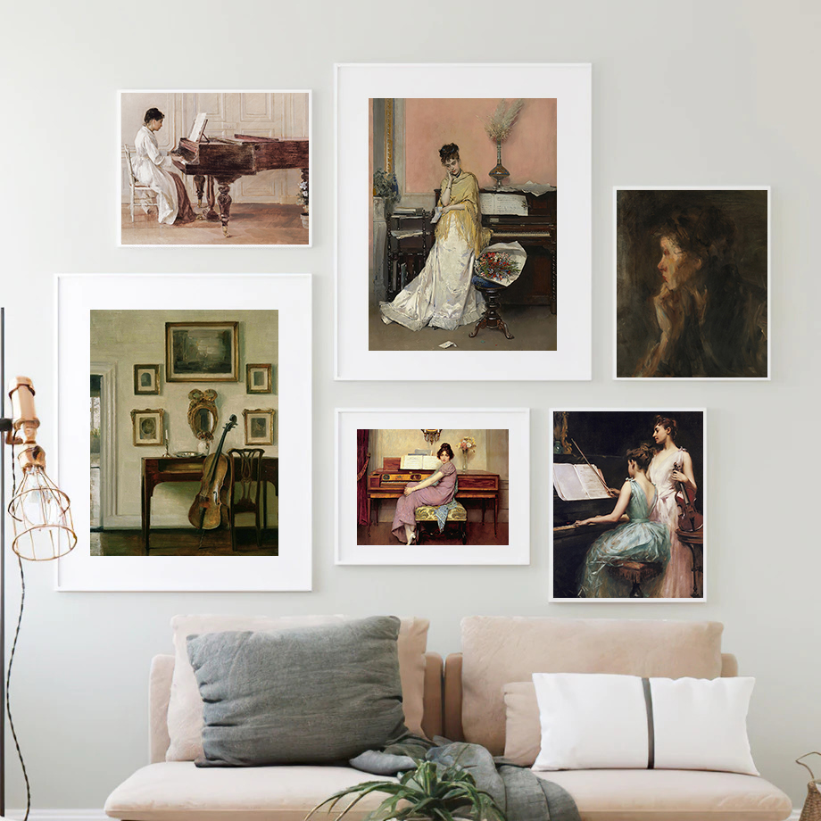 Girl Reading Vintage Oil Paint - Office Furniture Hon ulasan dan harga