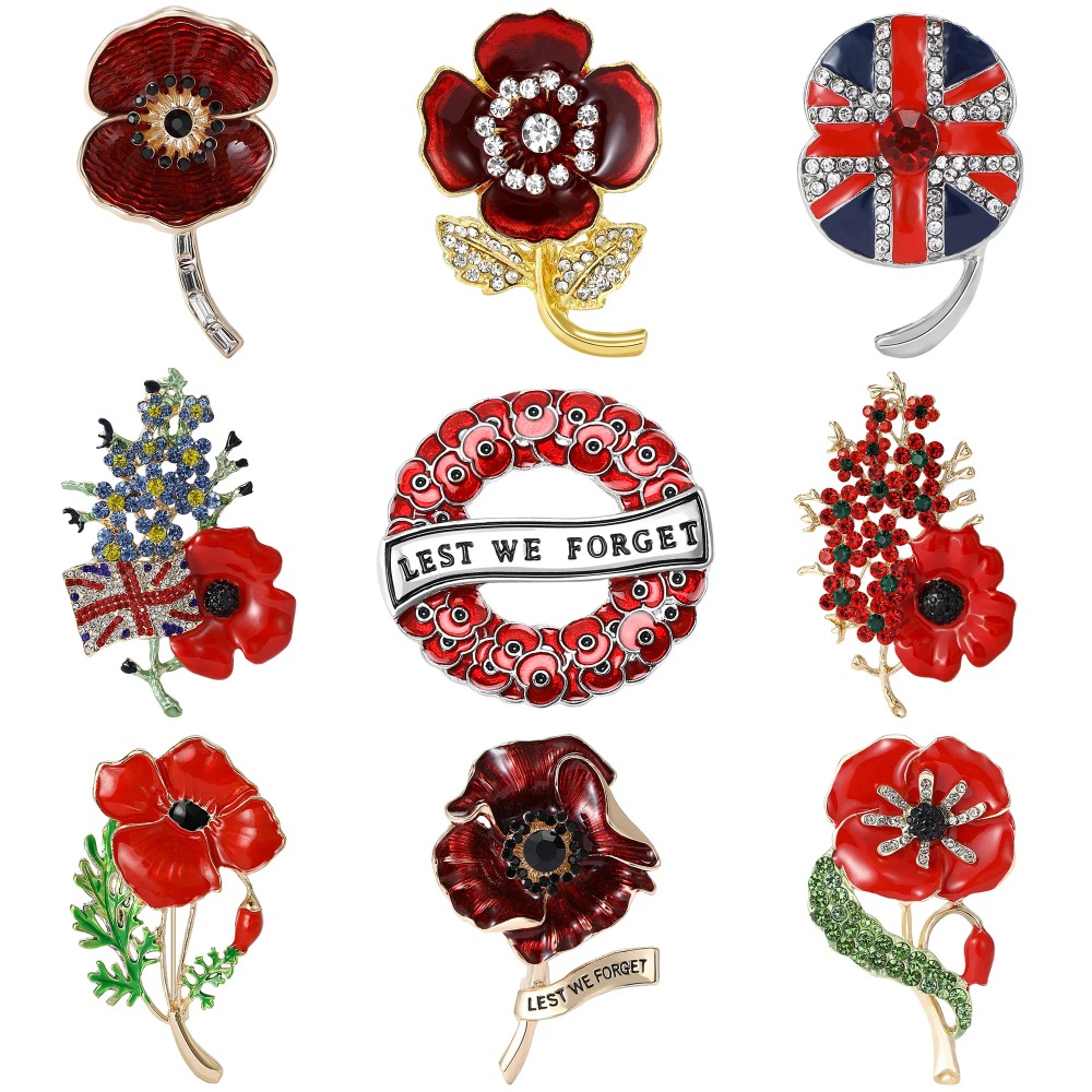 1PC Enamel Poppy Flower Wreath - Office Furniture Hon ulasan dan harga