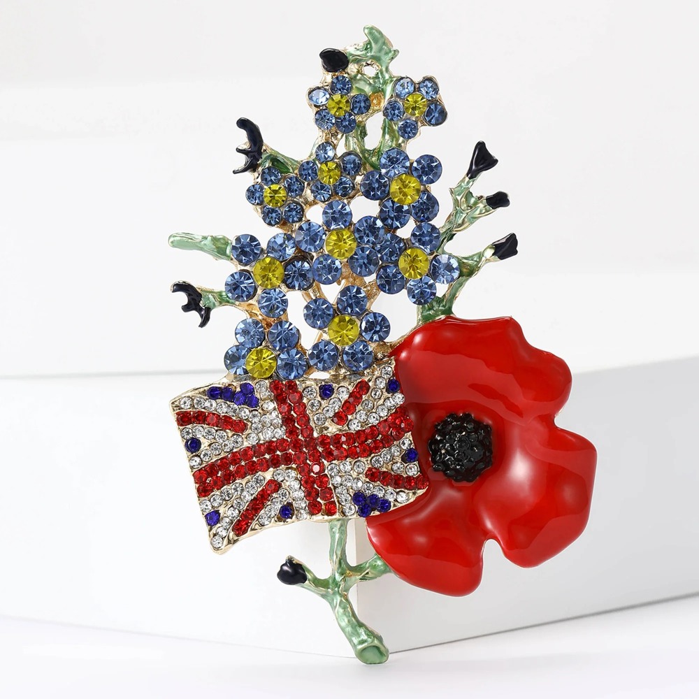1PC Enamel Poppy Flower Wreath - Office Furniture Hon ulasan dan harga