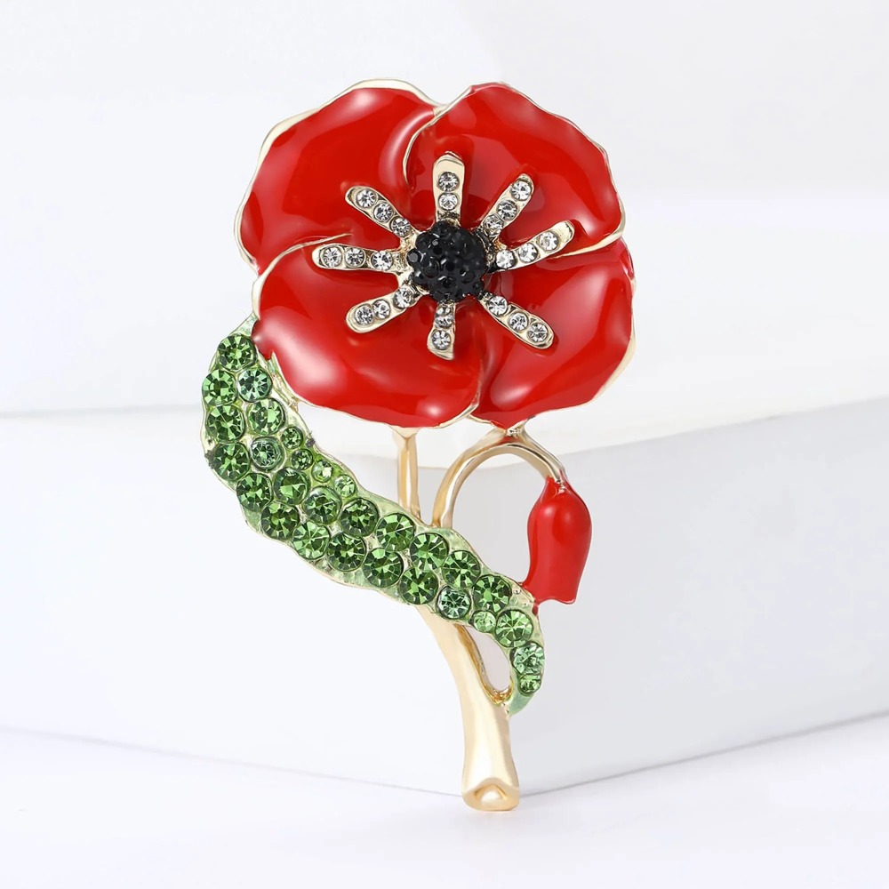 1PC Enamel Poppy Flower Wreath - Office Furniture Hon ulasan dan harga