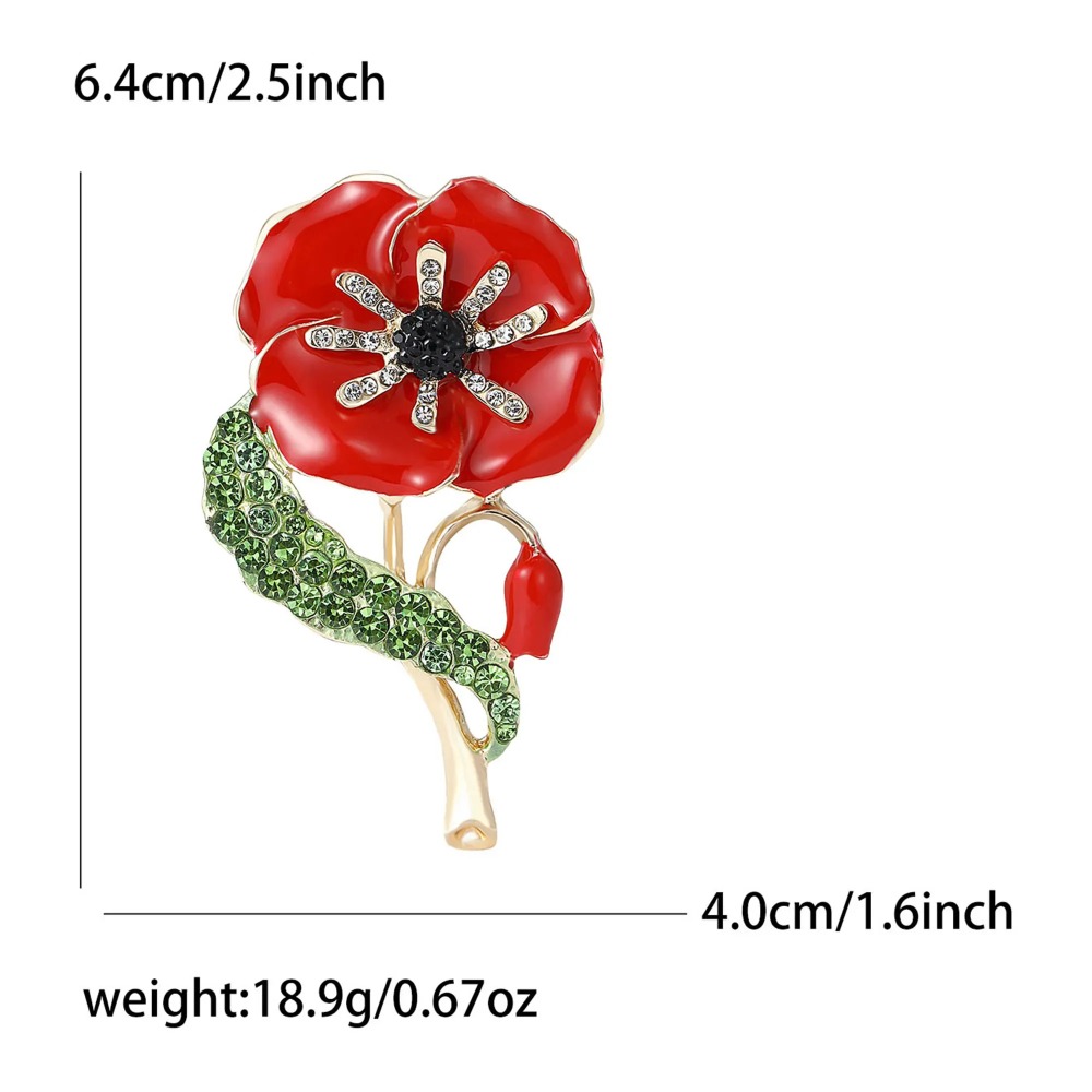 1PC Enamel Poppy Flower Wreath - Office Furniture Hon ulasan dan harga
