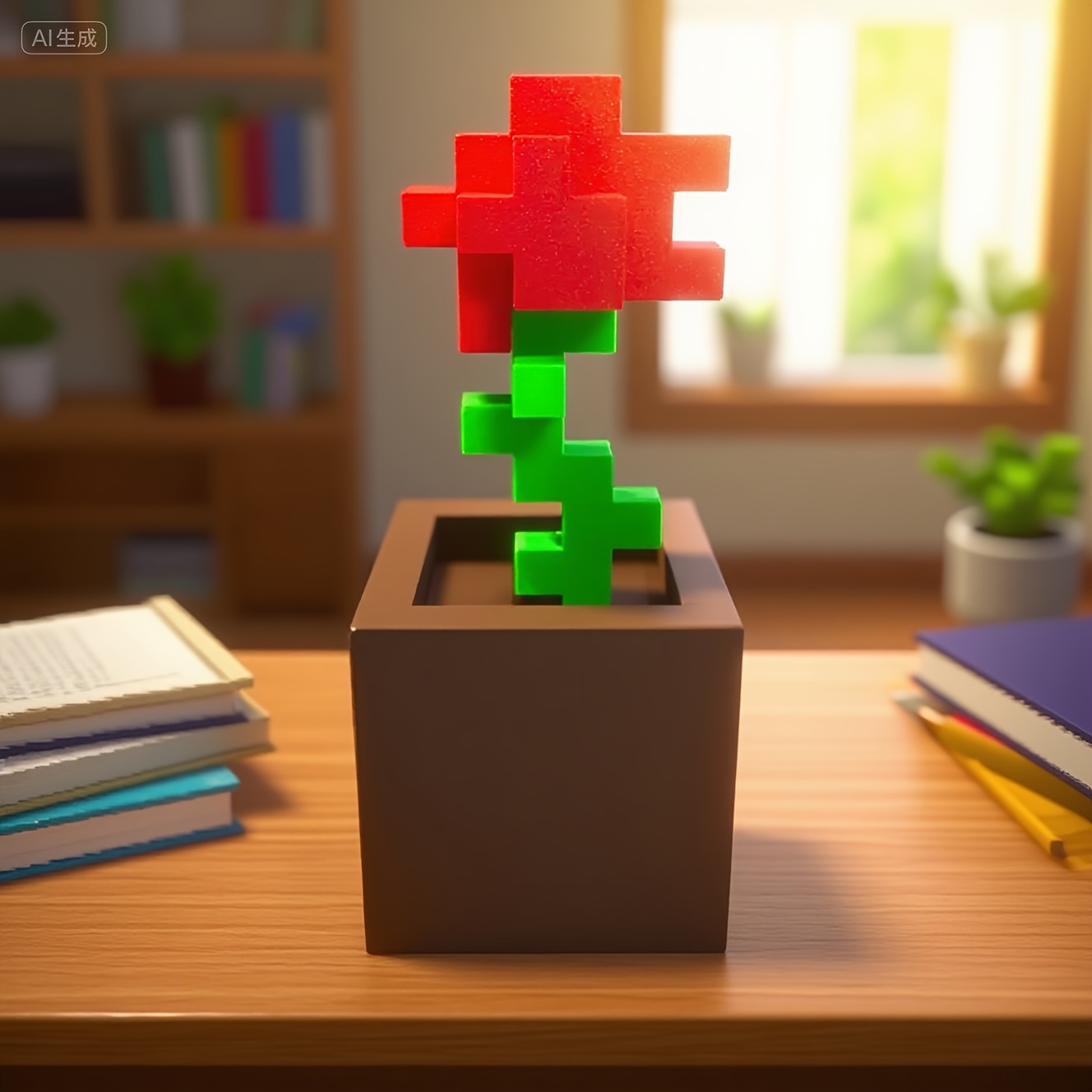 1 Piece Pixel Rose Flower Orna - Office Furniture Hon ulasan dan harga