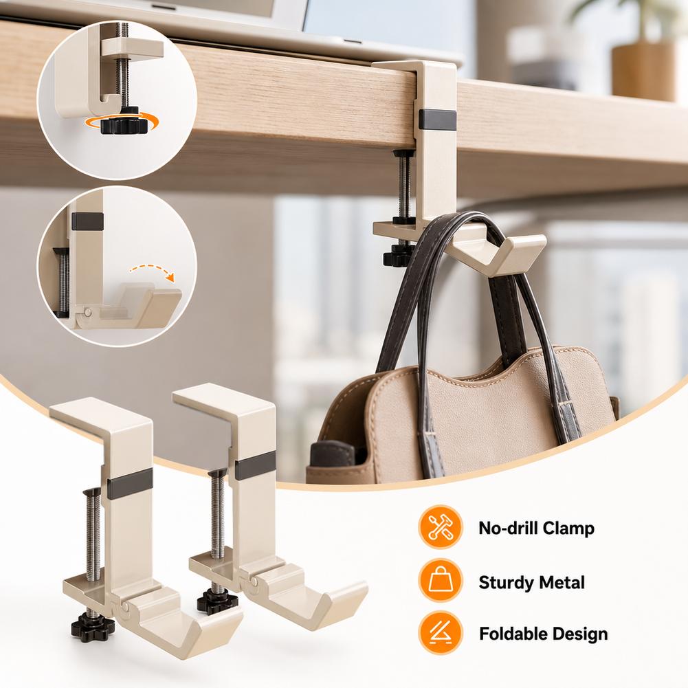 No Drill Foldable Desk Hook  C - Office Furniture Brands ulasan dan harga
