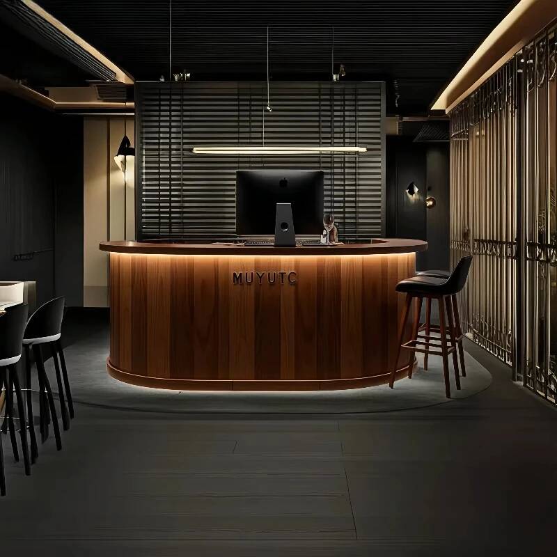 Wood Service Reception Desks C - Office Furniture Services ulasan dan harga