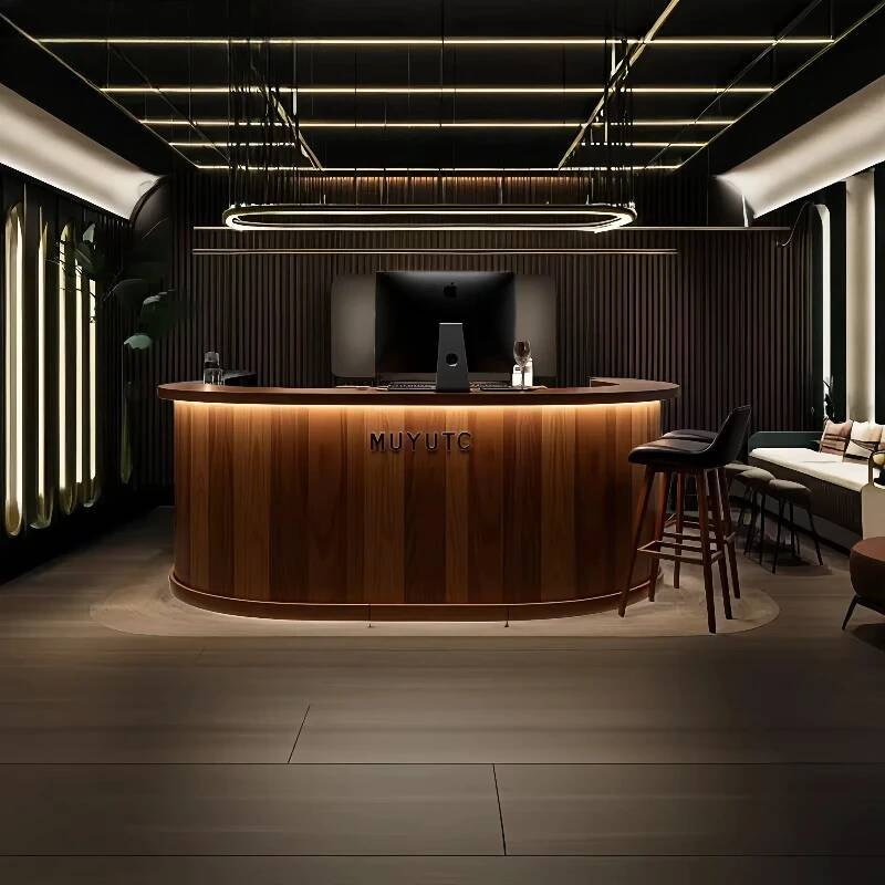 Wood Service Reception Desks C - Office Furniture Services ulasan dan harga